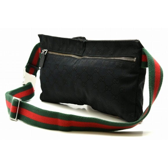 Gucci Bag Black GG Canvas Waist - Picture 1 of 9